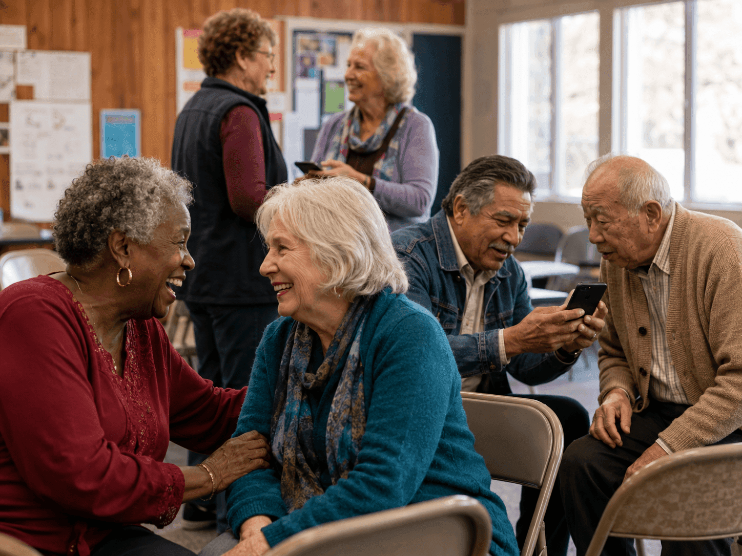 GOLD workshop attendees in mid-class conversation